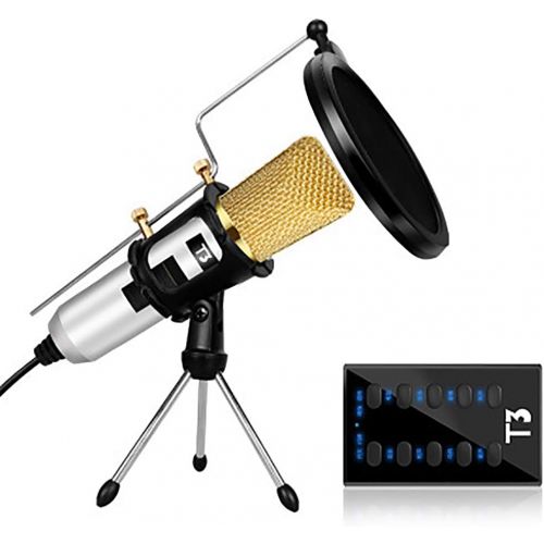  Milisome World Microphone Microphone USB Plug & Play Professional Home Studio Condenser Microphone USB Microphone with Tabletop Stand Holder Bracket with Shock Mount Mic Holder and Pop Filter