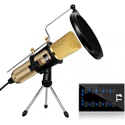  Milisome World Microphone Microphone USB Plug & Play Professional Home Studio Condenser Microphone USB Microphone with Tabletop Stand Holder Bracket with Shock Mount Mic Holder and Pop Filter