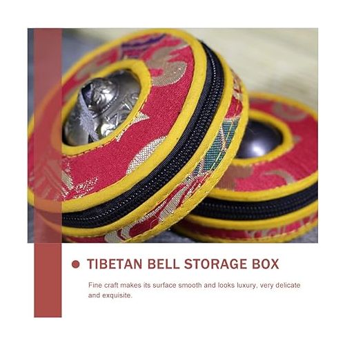  MILISTEN Meditation Bell Storage Box Yoga Tote Bag Packing Bags Temple Bell Bag Cymbals Bell Bag Tingsha Chimes Carrier Bags Bumbells Mini Storage Bins Bell Case Bell Shaped Nepal Polyester