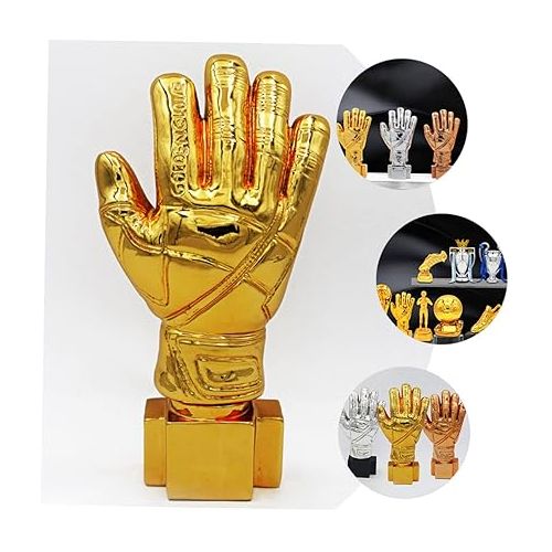  Milisten Football Glove Trophy Soccer Trophy for Kids Sports Award Trophy Golden Cup Trophies Cup House Accessories for Home Compact Soccer Trophy Baseball Desktop Abs Child