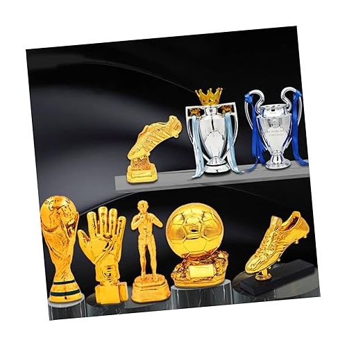  Milisten Football Glove Trophy Soccer Trophy for Kids Sports Award Trophy Golden Cup Trophies Cup House Accessories for Home Compact Soccer Trophy Baseball Desktop Abs Child