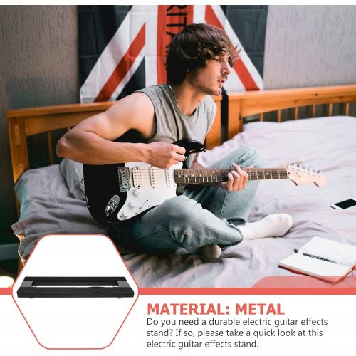  Milisten Metal Guitar Pedal Board with Self Adhesive Hook Loop Tapes Included Electric Electric Guitar Effector Fixing Bracket