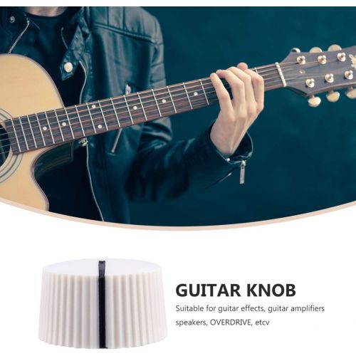  [아마존베스트]MILISTEN 6pcs Plastic Dome Knob Guitar Volume Control Guitar Buttons Volume Control Replacement Parts for Guitar Beige