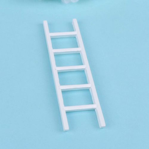  Milisten 1:12 Miniature Ladder Mini Wood Doll House Ladder Furniture Staircase Model DIY Dollhouse Furniture for Doll House Accessories