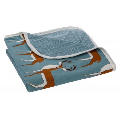  MilkBarn Milkbarn Organic Cotton Stroller Blanket - Blue Buck