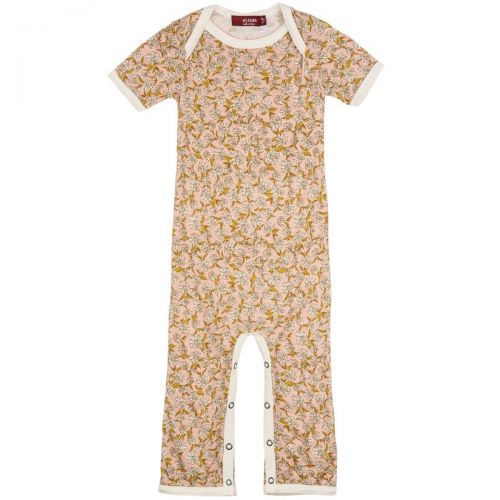  MilkBarn Short Sleeve Bamboo Baby Romper Rose Floral