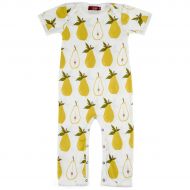 MilkBarn Short Sleeve Organic Cotton Baby Romper Pear