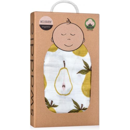  Milkbarn Organic Muslin Swaddle Blanket (Green Pear)