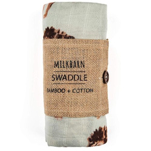  Milkbarn MilkBarn Bamboo and Cotton Baby Swaddle - Lion