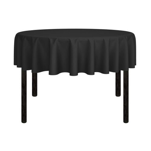  Mill & Thread - 10 Premium 70 Round Tablecloths for Wedding/Banquet/Restaurant - Polyester Fabric Table Cloths - Black