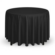 Mill & Thread - 10 Premium 108 Round Tablecloths for Wedding/Banquet/Restaurant - Polyester Fabric Table Cloths - Black