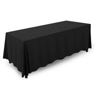 Mill & Thread - 10 Premium 90 x 156 Tablecloths for Wedding/Banquet/Restaurant - Rectangular Polyester Fabric Table Cloths - Black