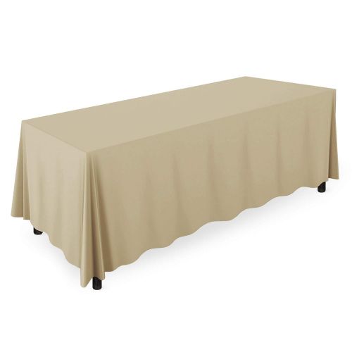  Mill & Thread - 90 x 132 Premium Tablecloth for Wedding/Banquet/Restaurant - Rectangular Polyester Fabric Table Cloth - Beige