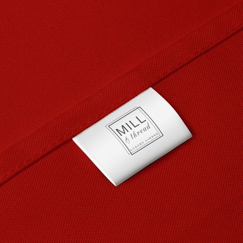  Mill & Thread - 90 x 132 Premium Tablecloth for Wedding/Banquet/Restaurant - Rectangular Polyester Fabric Table Cloth - Red