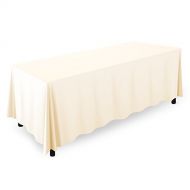 Mill & Thread - 10 Premium 90 x 132 Tablecloths for Wedding/Banquet/Restaurant - Rectangular Polyester Fabric Table Cloths - Ivory