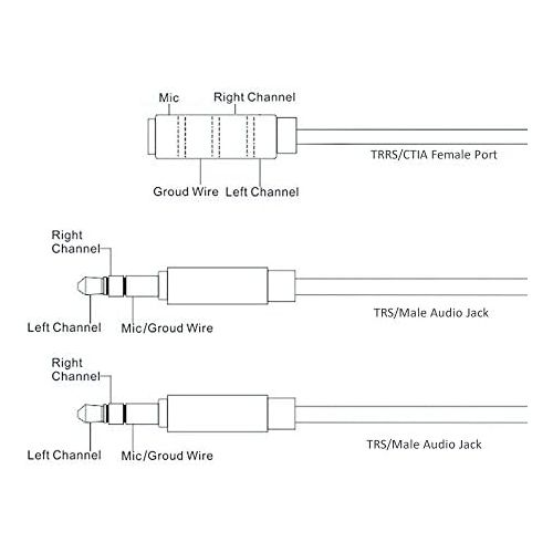  [아마존베스트]MillSO 3.5 mm Headset Microphone Adaptor. 30 cm