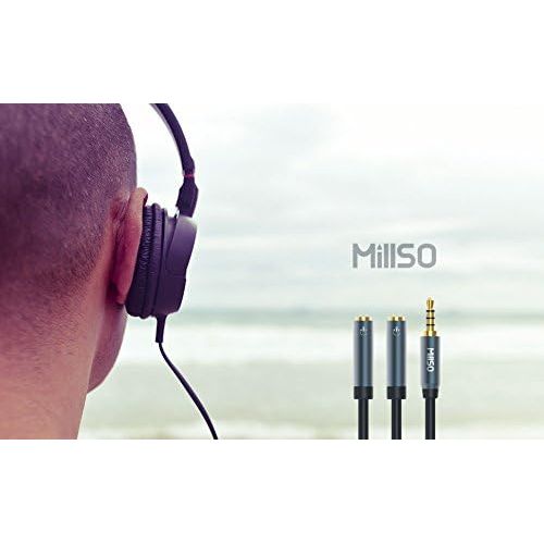  [아마존베스트]MillSO 3.5 mm Headphone Adapter Splitter - 4-Pin 3.5 mm Jack Y Cable (1 to 2 Jack) Audio Mic Splitter for Mobile Phone, Laptop, Xbox One, PS4, PC and MP3 Player