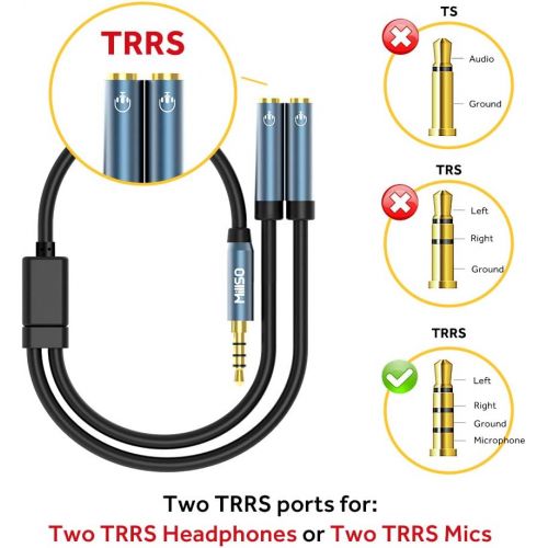  [아마존베스트]MillSO 3.5 mm Headphone Adapter Splitter - 4-Pin 3.5 mm Jack Y Cable (1 to 2 Jack) Audio Mic Splitter for Mobile Phone, Laptop, Xbox One, PS4, PC and MP3 Player