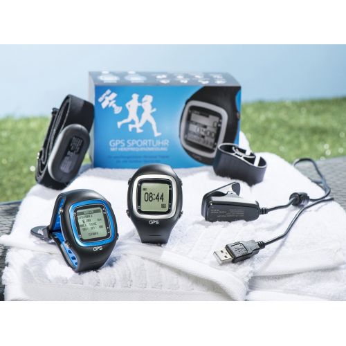  Millennium GPS-Sportuhr mit Soft-Brustgurt und Herzfrequenzmessung (schwarz/grau)