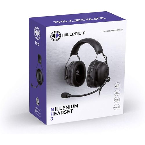  [아마존베스트]Millennium Millenium MH3 Gaming Headset for PS4, PS5, Xbox One, PC, Switch - Connector: USB or 3.5mm Jack, Headphones with Microphone for Gamer, 7.1 Surround Sound, Long & Shatterproof Cable