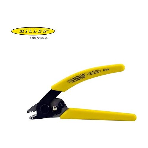  Miller CFS-3 Series Three-Hole Wire Stripper Tool for Working Technicians, Electricians, and Installers, Safe Cable-Splicing Tool, Easily Portable Wire Stripper, 4.2 Ounces