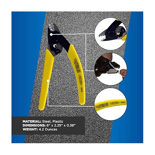  Miller CFS-3 Series Three-Hole Wire Stripper Tool for Working Technicians, Electricians, and Installers, Safe Cable-Splicing Tool, Easily Portable Wire Stripper, 4.2 Ounces