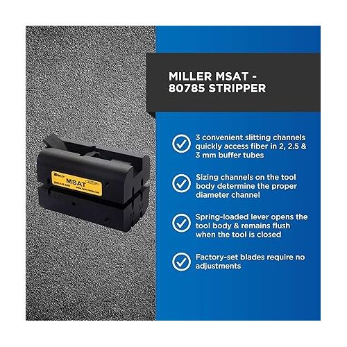  Miller MSAT 3-Channel Mids Span Fiber Access Tool for Working Technicians, Electricians, and Installers, Safe Cable Tool, Easily Portable Wire Stripper, 8 Ounces