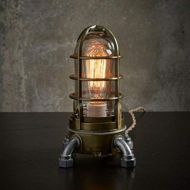 The Vapor Touch2.0 in Antique Brass - Industrial Steampunk Edison table lamp w Touch Dimmer | MillerLights Original