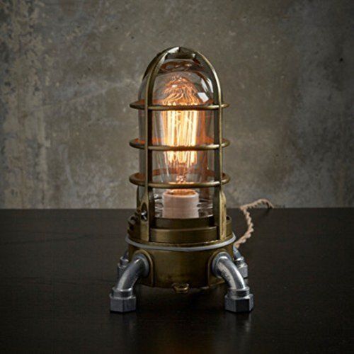  The Vapor Touch2.0 in Antique Brass - Industrial Steampunk Edison table lamp w Touch Dimmer | MillerLights Original
