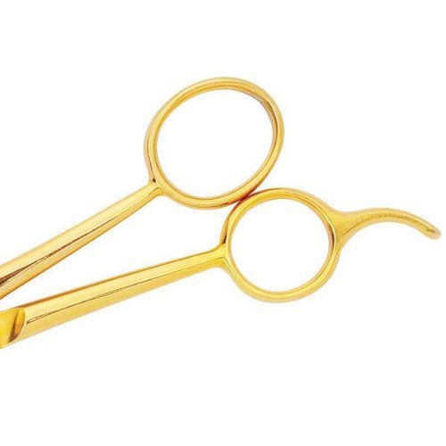  Millers Forge Steel Gold Finish Pet Straight Shears with Finger Rest, 7-Inch