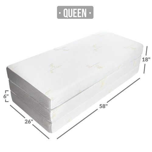  Milliard Tri Folding Memory Foam Mattress with Washable Cover Queen (78 inches x 58 inches x 6 inches)