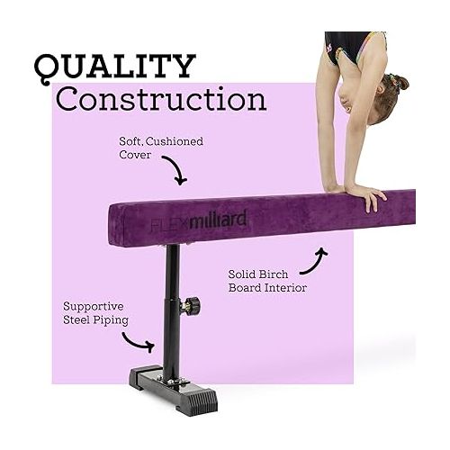  Milliard Patented Adjustable Balance Beam, High and Low (7'7