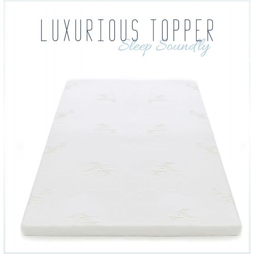  [아마존 핫딜] Milliard Gel Memory Foam Mattress Topper  2 Inches Thick with Premium 2.5 Pound Density and a Cover That’s Removable and Washable  Twin  73”37”2