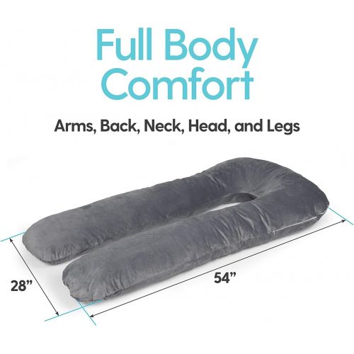  [아마존베스트]Milliard Memory Foam U Shaped Full Body Pregnancy Pillow Comfort for Sleeping,Elevating Legs, Supporting Back and Belly, Side, Front and Stomach with Breathable, Relaxing Support,