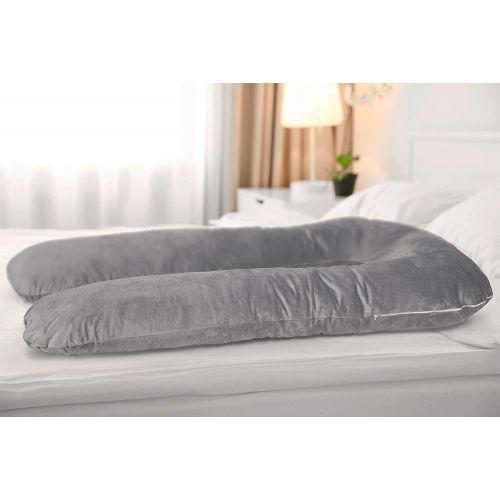  [아마존베스트]Milliard Memory Foam U Shaped Full Body Pregnancy Pillow Comfort for Sleeping,Elevating Legs, Supporting Back and Belly, Side, Front and Stomach with Breathable, Relaxing Support,