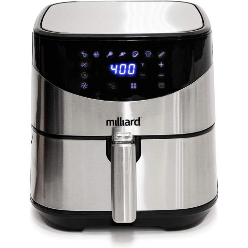  Milliard Air Fryer Max XL, Oil Free Digital Hot Oven Cooker, 8 Cooking Settings, Dehydrator, Preheat and Shake, Dishwasher Safe: Recipe Book Included, 5.8QT Family Size