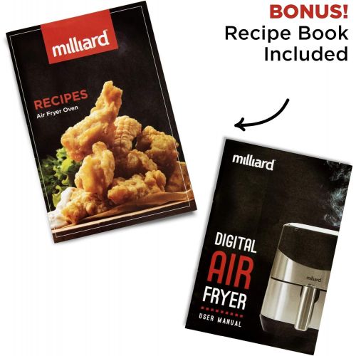  Milliard Air Fryer Max XL, Oil Free Digital Hot Oven Cooker, 8 Cooking Settings, Dehydrator, Preheat and Shake, Dishwasher Safe: Recipe Book Included, 5.8QT Family Size
