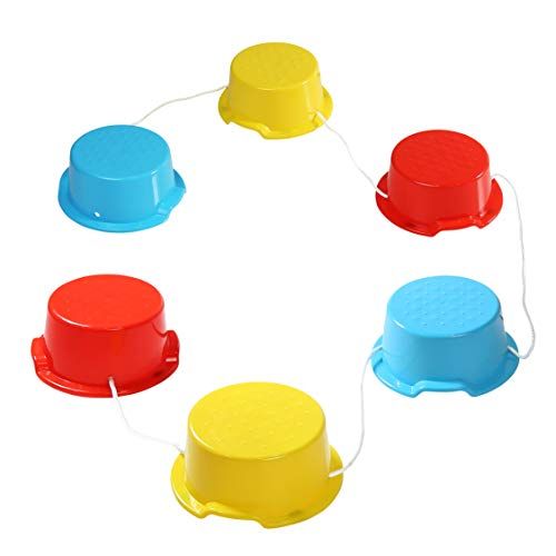  Milliard Kids Stepping Balance Buckets 6-Pack with Anti-Skid Pads, Stackable Gross Motor, Coordination, Exercise Fun, Balancing for Home and School