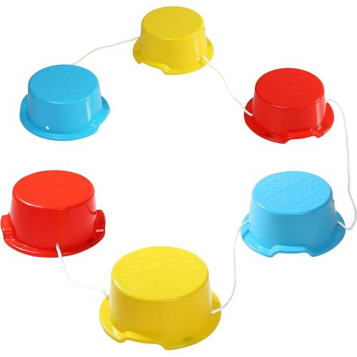  Milliard Kids Stepping Balance Buckets 6-Pack with Anti-Skid Pads, Stackable Gross Motor, Coordination, Exercise Fun, Balancing for Home and School