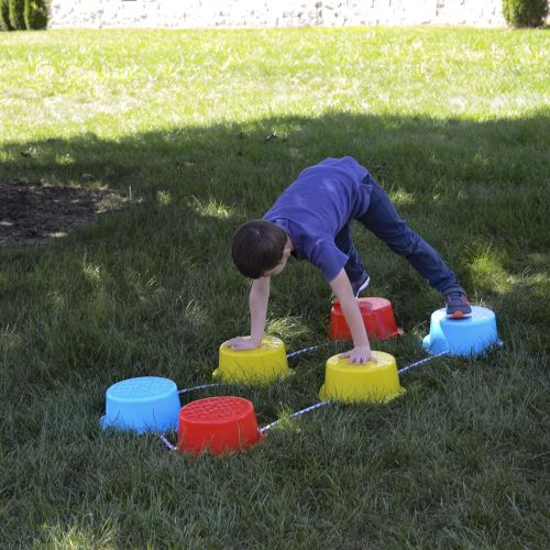  Milliard Kids Stepping Balance Buckets 6-Pack with Anti-Skid Pads, Stackable Gross Motor, Coordination, Exercise Fun, Balancing for Home and School