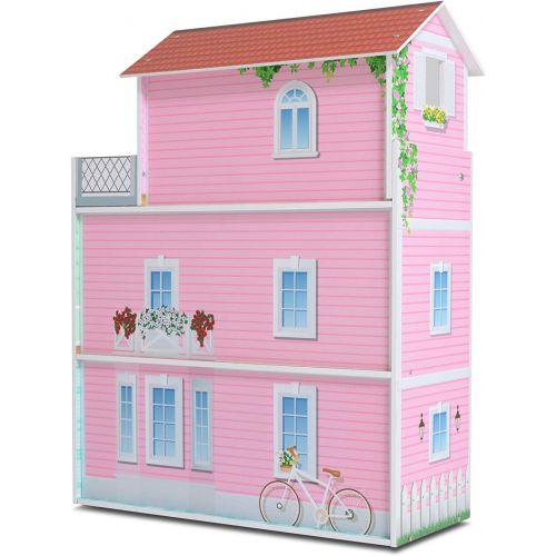  Milliard Doll House / 20 Furniture Pieces / 2.5 Feet High / Perfect Wooden Dollhouse for Kids