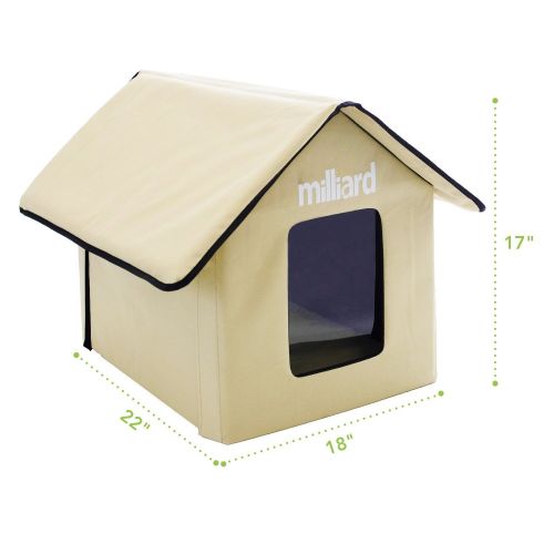  Milliard Portable Outdoor Pet House for Cat, Kitty or Puppy; Perfect Bed Cave or Shelter, 22 x 18 x 17 in