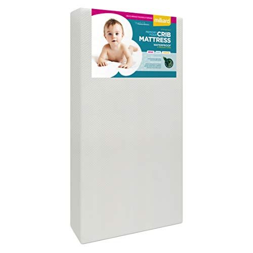  Milliard Premium Memory Foam Hypoallergenic Infant Crib Mattress and Toddler Bed Mattress with Waterproof Cover, Flip Dual Stage System, Updated Cover 2021-27.5 inches x 52 inches