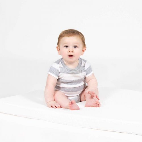  Milliard 2-Inch Ventilated Memory Foam Crib and Toddler Bed Mattress Topper with Removable Waterproof 65-Percent Cotton Non-Slip Cover - 52 x 27 x 2