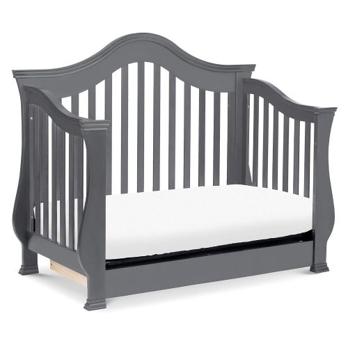  Million Dollar Baby Classic Ashbury 4-in-1 Convertible Crib with Toddler Bed Conversion Kit, Manor Grey