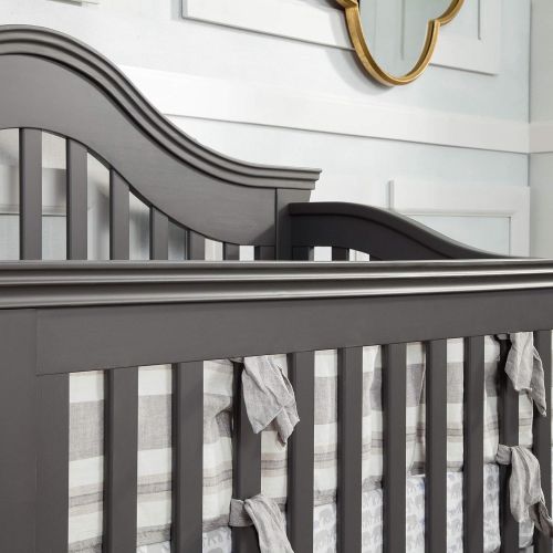  Million Dollar Baby Classic Ashbury 4-in-1 Convertible Crib with Toddler Bed Conversion Kit, Manor Grey