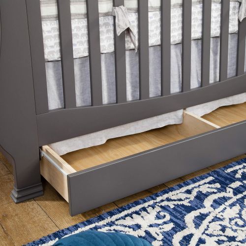  Million Dollar Baby Classic Ashbury 4-in-1 Convertible Crib with Toddler Bed Conversion Kit, Manor Grey