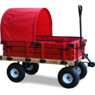 Millside Industries Classic Wood Wagon with Red Wooden Racks