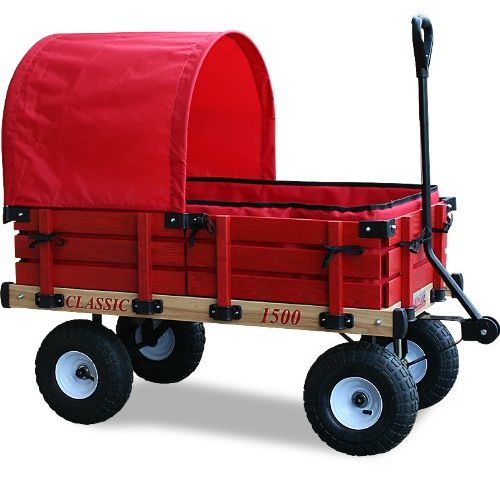  Millside Industries Classic Wood Wagon with Red Wooden Racks