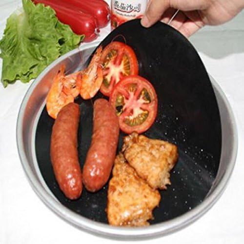  2x Milopon Reusable BBQ Cooking Gebackwerkzeug Kochmatte Non-Stick Round Liner Blatt Teflon Back Barbecue Grill Pan Mat Mikrowellenherd